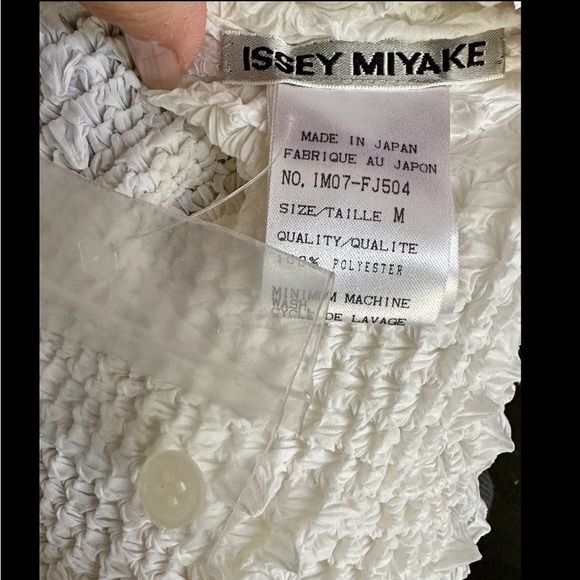RARE VINTAGE 1990s ISSEY MIYAKE WHITE PUCKERED CARDIGAN TOP HEDGEHOG PORCUPINE M - Picture 5 of 7